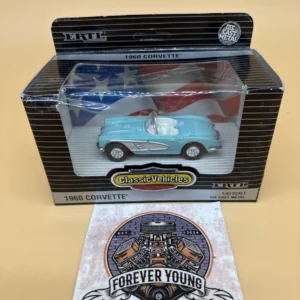 1960 Chevy Corvette 1:43 Blue Diecast Model Ertl NIB