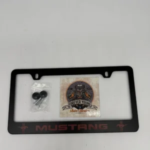 Ford Mustang Metal License Plate Frame Black