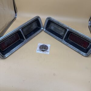 1968 Camaro GM Tail Light Bezels w/ Back Plate 5959943 LH 5959944 RH ORIGINAL
